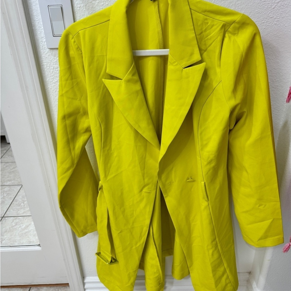 NEW Lime Green Lightweight Trench Style Jacket - Picture 10 of 11